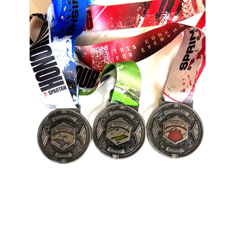 Spartan Honor Series 2026 Trifecta Medal Set Beast Super Sprint Complete
